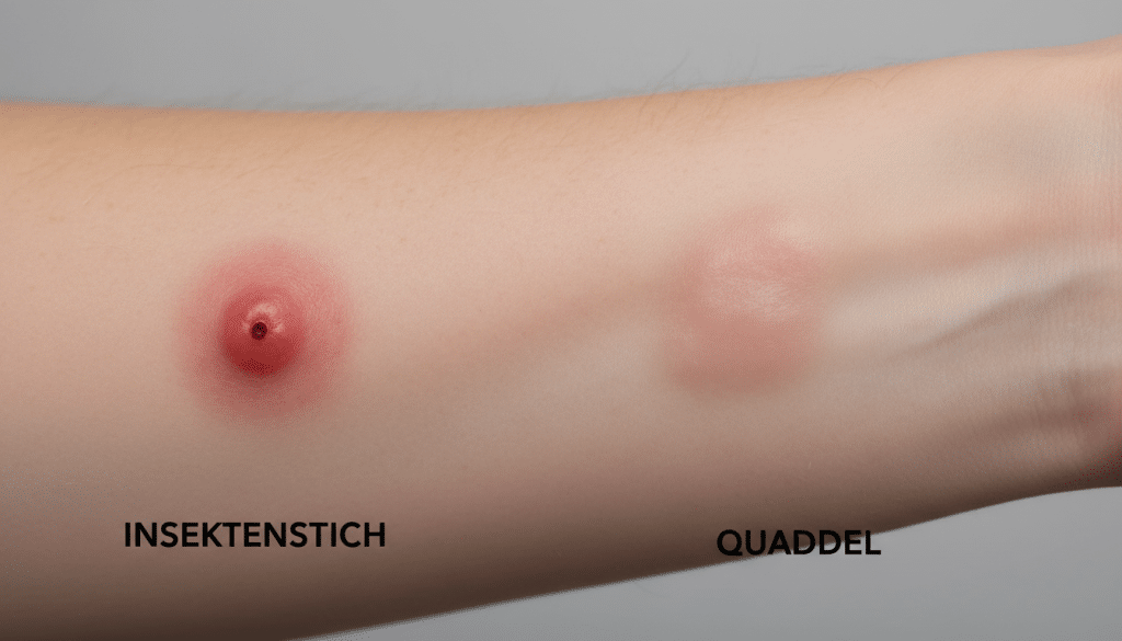 Insektenstich vs Quaddel Insektenstich vs Quaddel