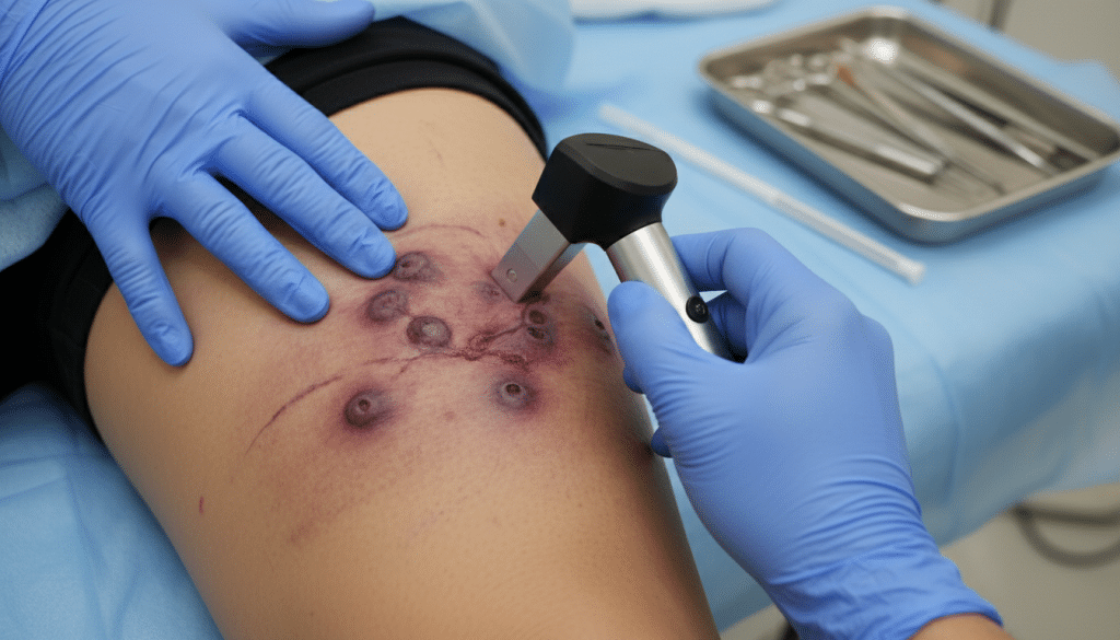 dermatologische Untersuchung Akne inversa dermatologische Untersuchung Akne inversa